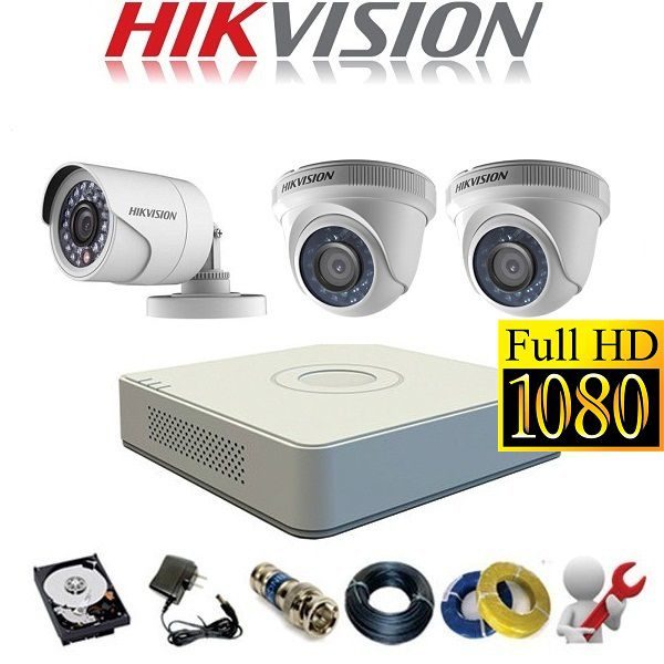 Trọn bộ 3 mắt camera Hikvision Full HD 2.0MP